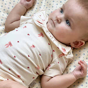 Боди с коротким рукавом Cam Cam Copenhagen "Olivia Bows", молочное