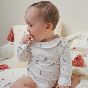 Боди с длинным рукавом Кам Кам Копенгаген (Cam Cam Copenhagen) "Карусель", кремовое