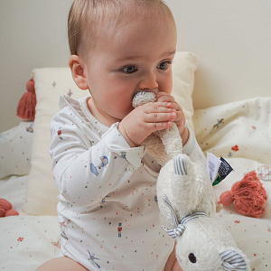 Боди с длинным рукавом Кам Кам Копенгаген (Cam Cam Copenhagen) "Карусель", кремовое