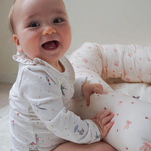 Боди с длинным рукавом Кам Кам Копенгаген (Cam Cam Copenhagen) "Карусель", кремовое