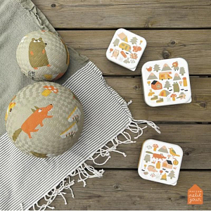 Набор ланч-боксов Petit Jour "Adventure", 3 шт, мульти микс с оранжевым