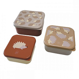 Набор ланч-боксов Petit Jour "The Hedgehogs", 3 шт, мульти микс с карамельным