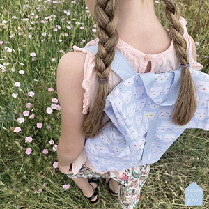 Рюкзак Maison Petit Jour "Mini Messenger Chats", голубой