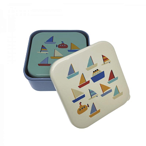 Набор ланч-боксов Petit Jour "Boats", 3 шт, мульти микс с синим