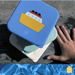 Набор ланч-боксов Petit Jour "Boats", 3 шт, мульти микс с синим