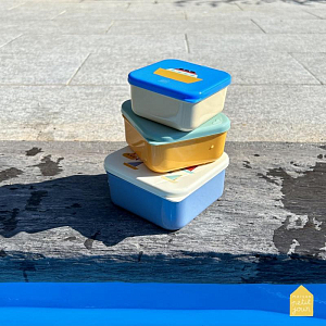 Набор ланч-боксов Petit Jour "Boats", 3 шт, мульти микс с синим