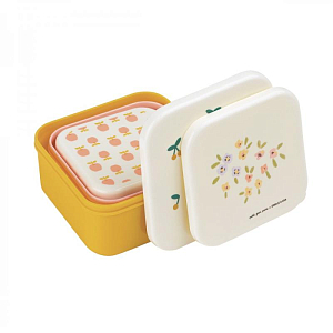 Набор ланч-боксов Petit Jour "Emile & Ida", 3 шт, мульти микс с розовым