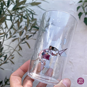 Стакан прозрачный Petit Jour "Ernest and Celestine", с карамельным