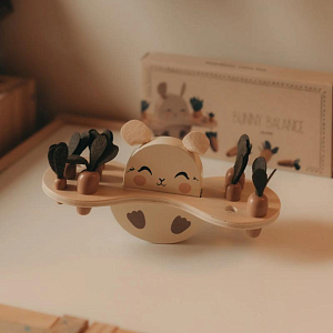 Балансир деревянный Mrs. Ertha "Bunny Balance", бежевый