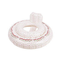 Круг надувной со спинкой Mrs. Ertha "Baby Unique Dots", шоколадная крошка, 60 см