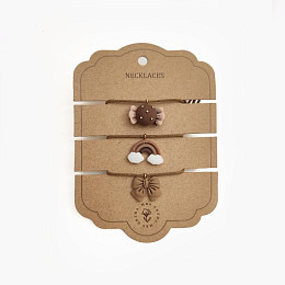 Набор ожерелий с подвеской Mrs. Ertha "Bow Candy Rainbow", 3 шт