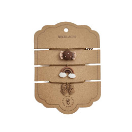 Набор ожерелий с подвеской Mrs. Ertha "Bow Candy Rainbow", 3 шт