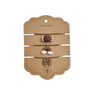 Набор ожерелий с подвеской Mrs. Ertha "Bow Candy Rainbow", 3 шт