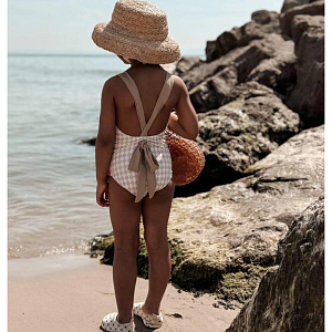 Купальник с лентой Mrs. Ertha "Louise Organic Squares", геометрическая гармония