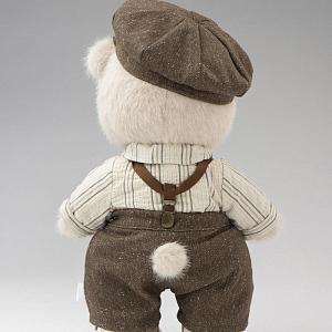 Медведь Lina TeddyTales, в винтажном костюме жениха, M, молочный, 30 см