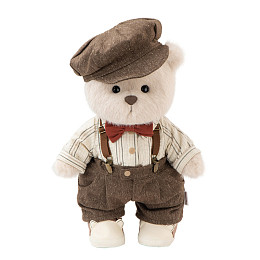 Медведь Lina TeddyTales, в винтажном костюме жениха, M, молочный, 30 см