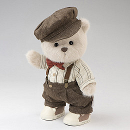 Медведь Lina TeddyTales, в винтажном костюме жениха, M, молочный, 30 см