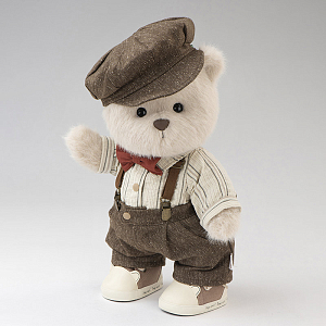 Медведь Lina TeddyTales, в винтажном костюме жениха, M, молочный, 30 см