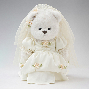 Медведь Lina TeddyTales, в винтажном платье невесты, M, белый, 30 см