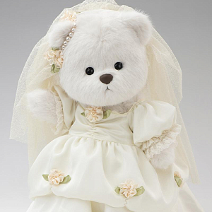 Медведь Lina TeddyTales, в винтажном платье невесты, M, белый, 30 см