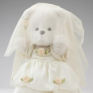 Медведь Lina TeddyTales, в винтажном платье невесты, M, белый, 30 см