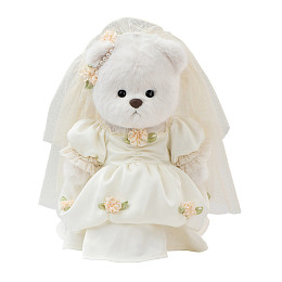 Медведь Lina TeddyTales, в винтажном платье невесты, M, белый, 30 см