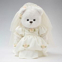 Медведь Lina TeddyTales, в винтажном платье невесты, M, белый, 30 см
