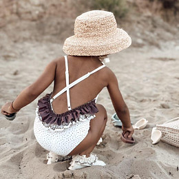 Купальник с рюшами Mrs. Ertha "Eloise Unique Dots", шоколадная крошка