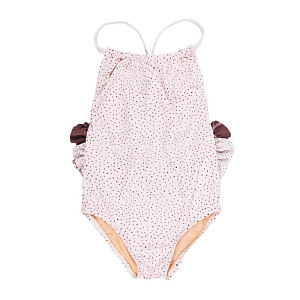 Купальник с рюшами Mrs. Ertha "Eloise Unique Dots", шоколадная крошка