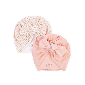 Тюрбан из мягкого джерси Mrs. Ertha "Organic Squares", 2 шт, геометрическая гармония