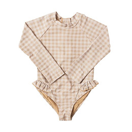 Купальник с длинным рукавом Mrs. Ertha "Ariella Soft Squares", кремовая клетка виши