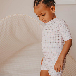 Комбинезон купальный Mrs. Ertha "Ruby Organic Squares", геометрическая гармония