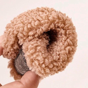 Тапочки меховые Mrs. Ertha "Soft Coral", пудрово-коралловые