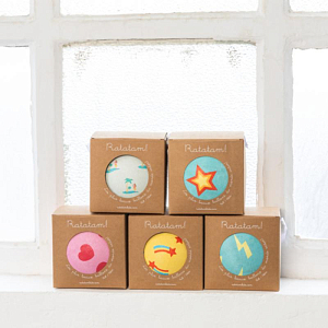 Мяч Рататам (Ratatam) "Гавайи", белый с бирюзовым, 12 см