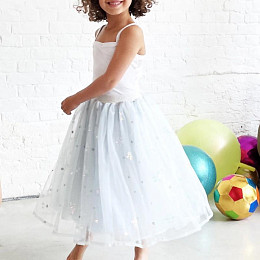 Юбка длинная Рататам (Ratatam) "Лед", голубой иней, 4-10 лет