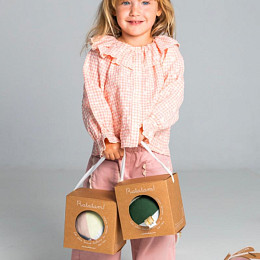 Мяч мягкий текстильный Ratatam "Baby Pink", бежевый с розовым, 10 см