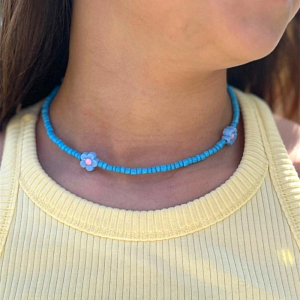 Ожерелье Рататам (Ratatam) "Цветок", голубое