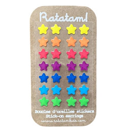 Набор сережек наклеек Рататам (Ratatam) "Звезда", 14 пар, мультиколор