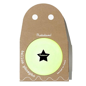 Мяч светящийся в темноте Ratatam "Gost", неоновый белый, 15 см