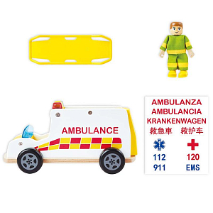 Игровой набор Hape "Играем в профессии", машина скорой помощи