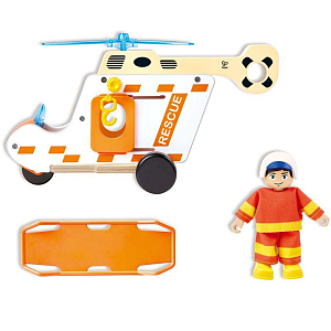 Игровой набор Hape "Играем в профессии", служба спасения на вертолете