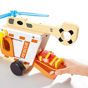 Игровой набор Hape "Играем в профессии", служба спасения на вертолете