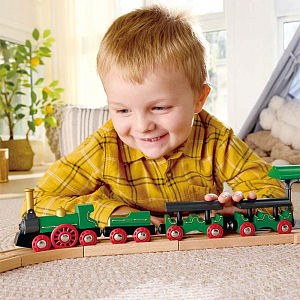 Игрушка Hape "Ретро-поезд", с трубой