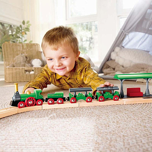 Игрушка Hape "Ретро-поезд", с трубой