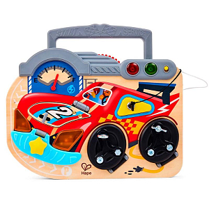 Игрушка бизиборд Hape "Цвета и формы", маленький гонщик