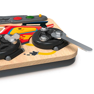 Игрушка бизиборд Hape "Цвета и формы", маленький гонщик