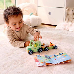 Игровой набор Hape "Фермерские приключения", детская иллюстрированная книга Hape Land