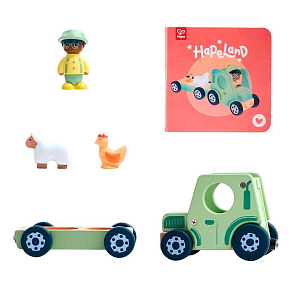 Игровой набор Hape "Фермерские приключения", детская иллюстрированная книга Hape Land