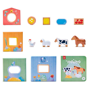 Игровой набор Hape "Веселая ферма", детская иллюстрированная книга Hape Land