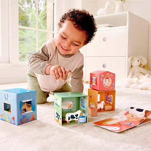 Игровой набор Hape "Веселая ферма", детская иллюстрированная книга Hape Land